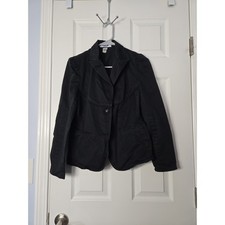 Old Navy Womans Short Denim Blazer Size Small Black one button front.