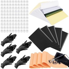 125Pcs 3MM Tattoo Skin Practice Kit, Includes 5Pcs 6"x8" Blank Practice...
