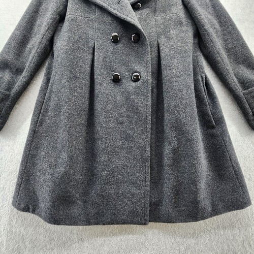 Untitled Wool Blend Coat Womens Small Double Breasted Pleated Winter Made in Jap - Picture 3 of 19