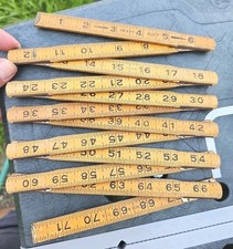 Vintage Wooden Folding Ruler 6 Foot Zig Zag Carpenter Rule Made in USA