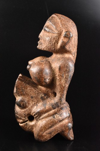 U259: Japanese Stone jade/jewels BUDDHIST STATUE sculpture Ornament Buddhist art - Picture 2 of 7