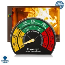 Large Dial Magnetic Wood & Stove Thermometer - Accurate Indoor Monitoring