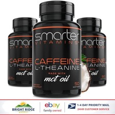 Non-GMO Energy Softgels with Caffeine, L-Theanine  No Artificial Additives