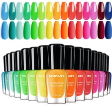Morovan Orange Nail Polish Set: Yellow Neon Rainbow Quick Dry 15 Vibrant Colors