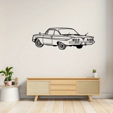 New Chevrolet 1961 Impala Metal Wall Art Vintage Vehicle Silhouette