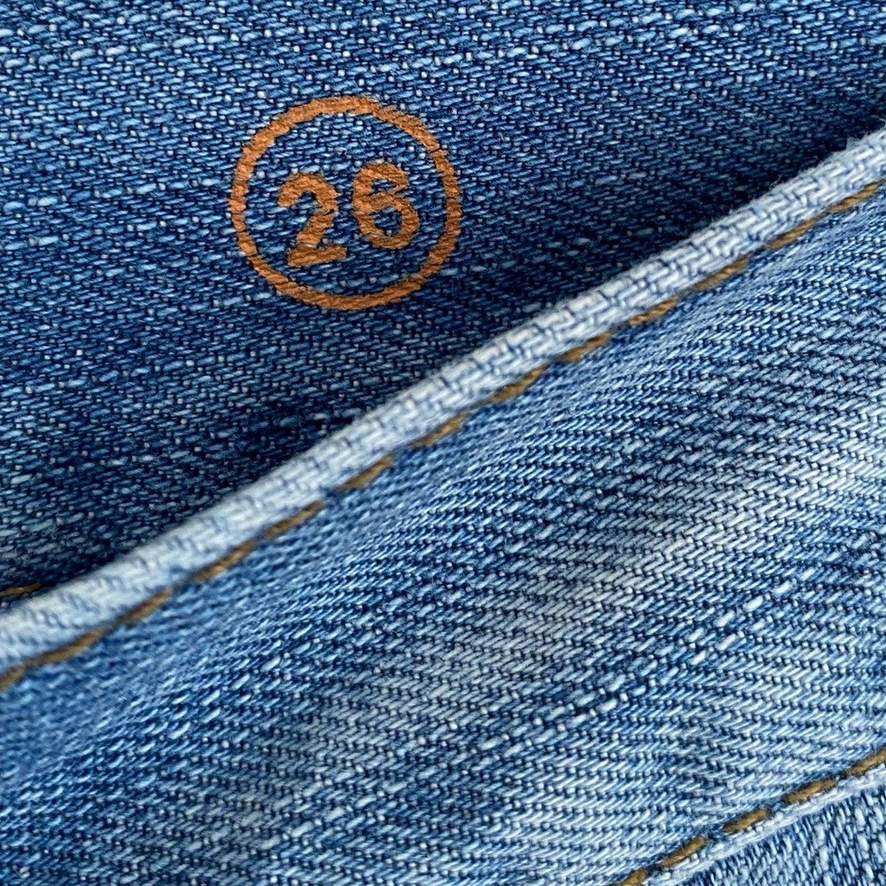 BCBG MaxAzria Distressed Patchwork Lightwash Deni… - image 4