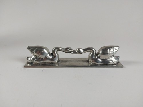 Pewter Swans Vtg Knife Rest Made In France Fine Dinning FORMAL - Picture 9 of 23