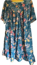 Easy Essentials Mumu Dress Size 5 Blue Cotton Blend Non Wrinkle Washable