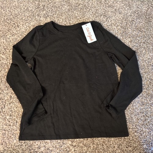 NEW Cat & Jack Girls' Long Sleeve T-Shirt Medium 8 Black Shirt