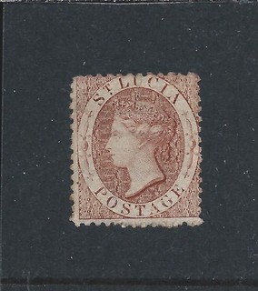 ST LUCIA 1863 (1d) BROWNISH LAKE MINT SG 5ab CAT £110