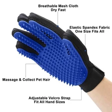 2 pack Pet grooming Glove,Cats Dogs Gentle Hair Remover Fur Shedding right hand