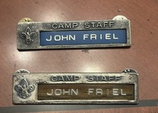 Vintage Camp Staff Metal Name Tag Lot Boy Sco...