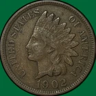 1902 Indian Head Cent Choice Very Fine VF+ Coin #34203