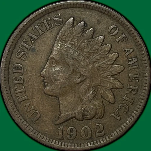 1902 Indian Head Cent Choice Very Fine VF+ Coin #34203