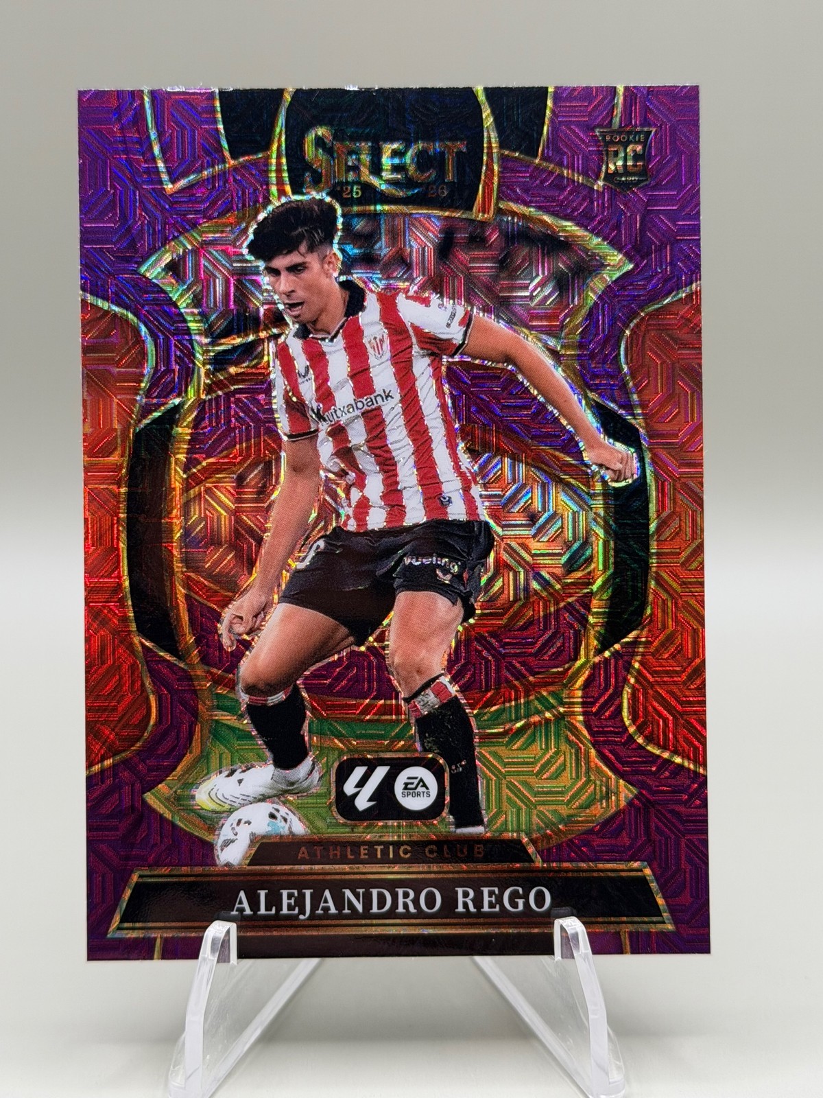 2025-26 Panini Select La Liga #20 Alejandro Rego Purple Mojo Athletic Club RC
