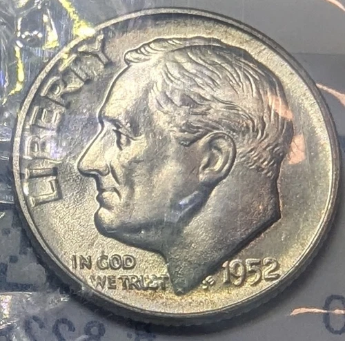 1952 P Roosevelt Dime CH BU LUSTER 90% Silver US Coin