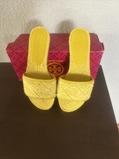 Tory Burch - T Monogram Espadrille Slide / Jacquard - Goldfinch - Size 6 New