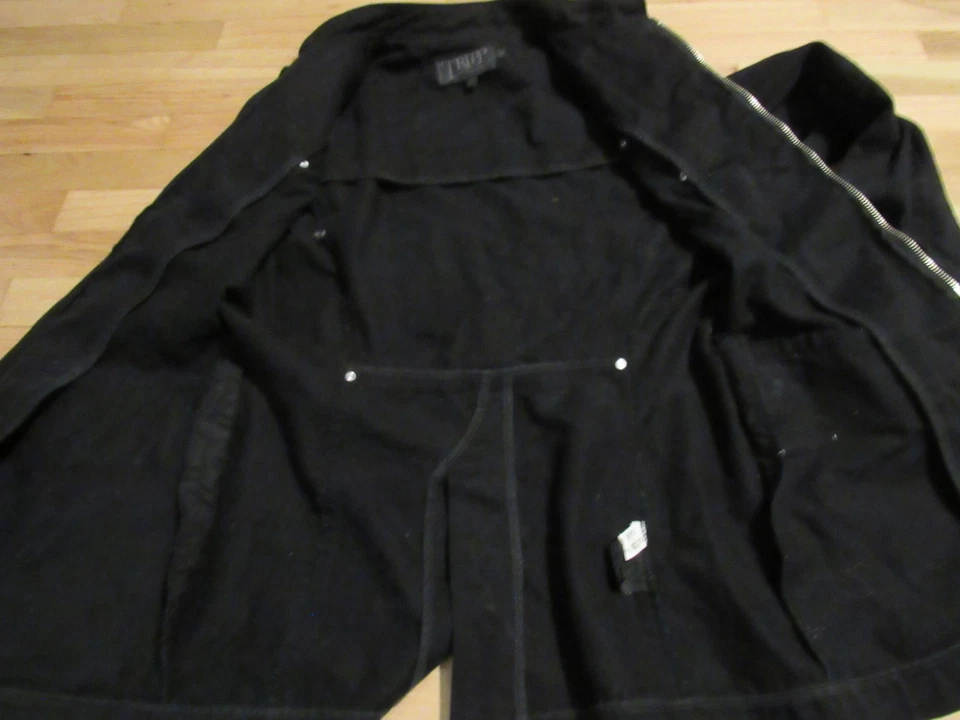 Tripp NYC Jacket Band Military Skull Punk Goth Industrial Denim Coat Mens S - Image 4 of 4