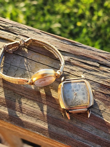 Lot of Antique Watches by Elgin Hampden 2 total Men Women's 10k Gold Filled