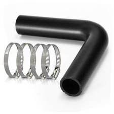 Gas Tank Filler Hose with 4 Clamps Reinforced Gasoline Fuel 2" ID 90 Degree