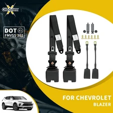 2 Set 3 Point Seat Belt For Chevrolet Blazer Safety Straps Car Flexible Black