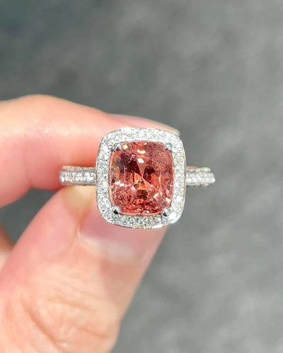 5.07 Ct Natural Pink Spinel Diamond Wedding Ring Solid 14K White Gold Size 6 7 8