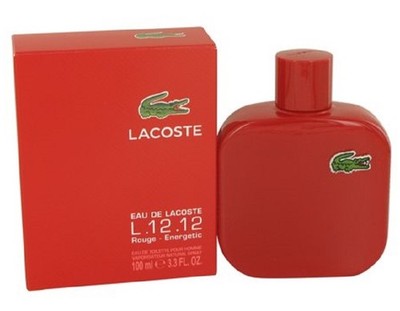 EAU DE LACOSTE L.12.12 ROUGE * Lacoste 3.3 oz / 100 ml EDT Men Cologne Spray