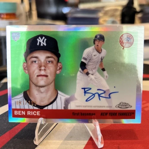 2025 Topps Chrome Platinum Refractor Auto Ben Rice /199 #CPA-BR RC Yankees