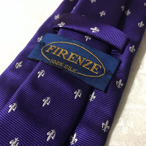 Firenze Men's 100% Silk Tie Made in Italy Purple - Picture 2 of 4