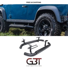 Land Rover Defender 90 Side Steps Running Boards All Black Fire & Ice 2003-2016