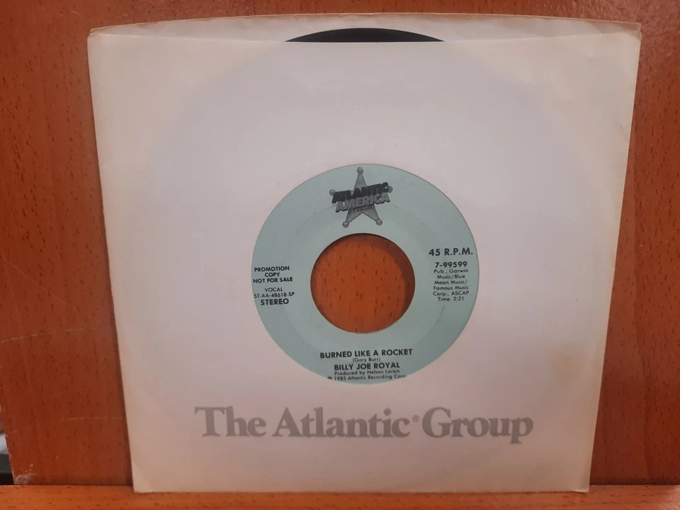 Promo 45 / Billy Joe Royal / 1985 / Burned Like A Rocket (Mono/Stereo) - image 1 of 1