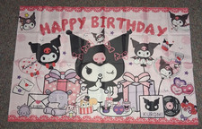 Sanrio Kuromi Happy Birthday Backdrop Banner - 40"x58.5" Kawaii Party Decoration