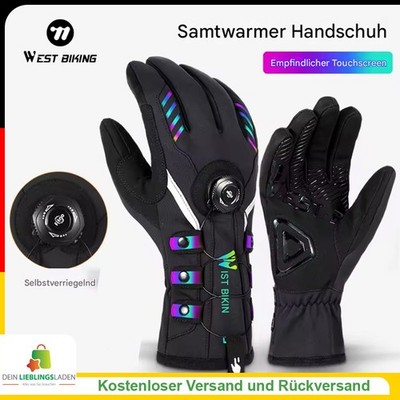 WEST BIKING Winter Fahrradhandschuhe Herren Warm Wasserdicht