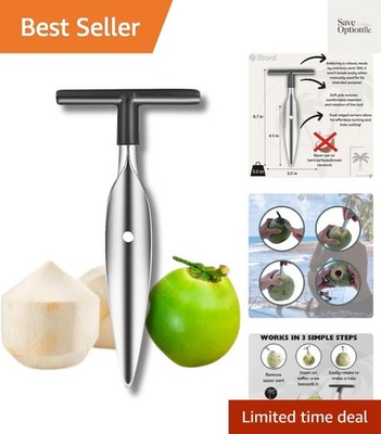 Coconut Opener for Fresh Green Young Coconut Water - Works With Peeled Thai Y...