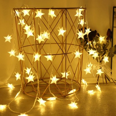 LED Star Fairy Lights Outdoor Chain Lights Garland Bulb String Lights Party Home