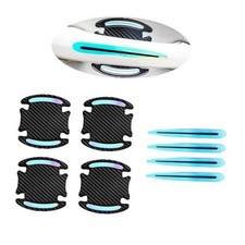 1 Pack 8 Pcs Car Door Handle Protector Reflective Stickers Luminous Color