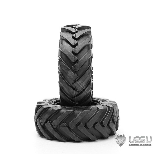 1Pair Rubber Tire Tyre for LESU 1/14 RC Hydraulic Loader AOUE 6MDX Dump Truck - Picture 3 of 5