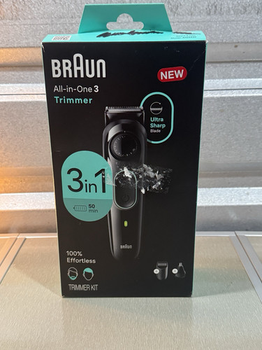 Braun All in One Trimmer Kit 3-in-1 Cordless & Rechargeable AIO3430 Black - Picture 1 of 6