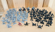 Medieval Knights & Horses Silver Black Horses Dragons-79 pcs total