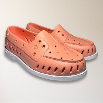 Sperry Authentic Original Float Boat Shoes Peach Slip On Comfort Womens 8 Travel