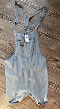 NWT Women  s Denim Aerie X-Small Romper/overalls Light Jean Wash Color NEW