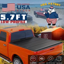 FRP Low Profile Hard Tri-Fold Tonneau Cover For 09-25 Ram 1500 with RamBox 5.7FT