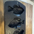 VINTAGE LODGE USA CAST IRON FISH MOLD CORNBREAD 5PP2 MUFFIN PAN USA