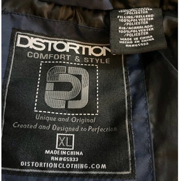 Distortion Clothing Jacket Vest Mens XL Hooded West Coast Skater Bro Bloke image 4