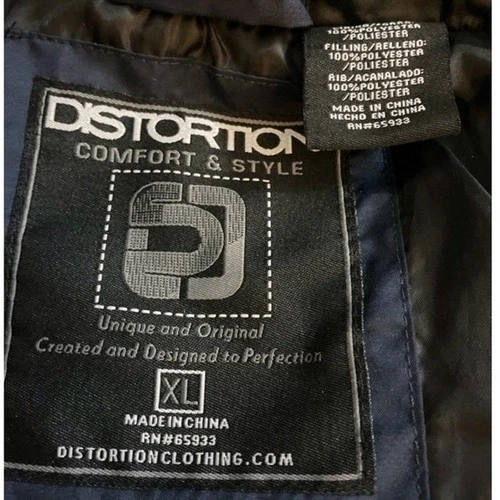 Distortion Clothing Jacket Vest Mens XL Hooded West Coast Skater Bro Bloke image 4