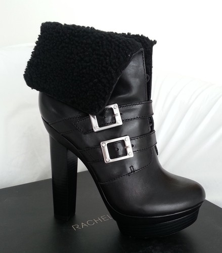 Rachael Zoe Piper Leather & Shearling Lace Up Platform Boot Size 10-NIB
