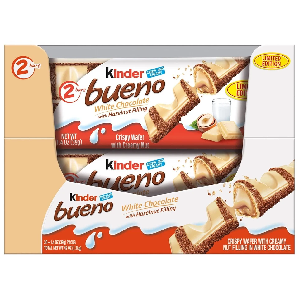 Kinder Bueno White Chocolate Hazelnut Bars - 30 Pack Limited Edition - Image 3 of 4