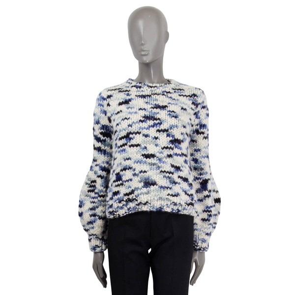 66857-1 auth GABRIELA HEARST blue cashmere 2022 CLASISSA SPACE-DYED Pullover XS