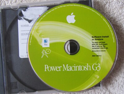 Mac Install Discs, Power Macintosh G3 OS 8.5.1, PowerMac1,1 - 1999, blau & weiß