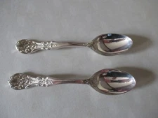 2-F.B. Rogers FRENCH ROSE Ornate Silverplate Flatware Oval Soup Spoons